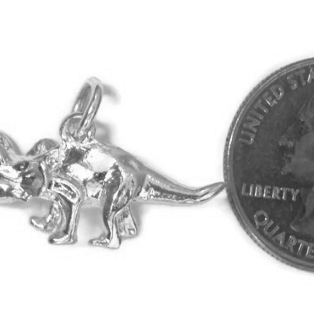 Triceratops Dinosaur Pendant Sterling silver .925 - Picture 3 of 4
